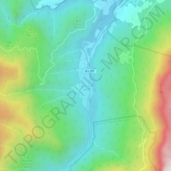 Carte topographique Tjentište, altitude, relief