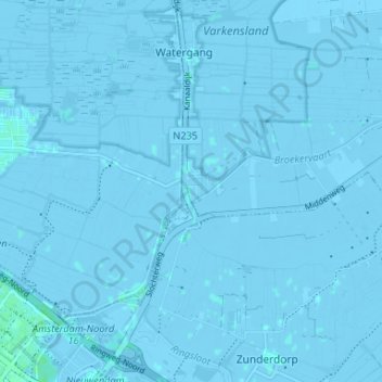 Carte topographique 't Schouw, altitude, relief