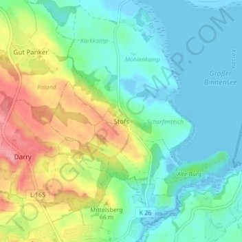 Carte topographique Stöfs, altitude, relief