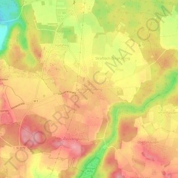 Carte topographique Großdingharting, altitude, relief