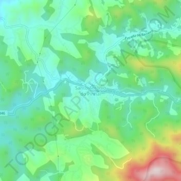 Carte topographique Santo Antônio do Pinhal, altitude, relief