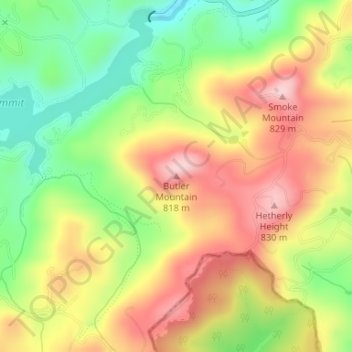 Carte topographique Butler Mountain, altitude, relief