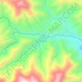 Carte topographique Santa Rita, altitude, relief