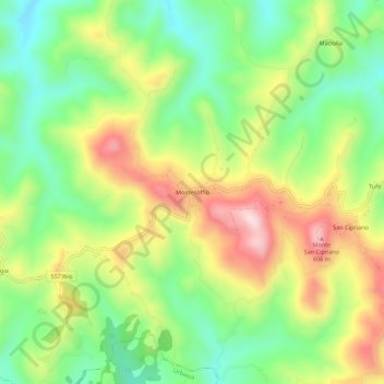 Carte topographique Montesoffio, altitude, relief