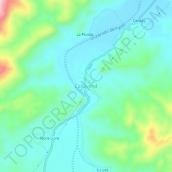Carte topographique Cañaveral, altitude, relief