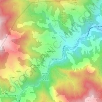 Carte topographique Mogrovejo, altitude, relief