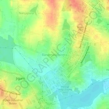 Carte topographique Bandenallasandra, altitude, relief