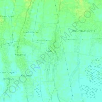 Carte topographique Sadang, altitude, relief