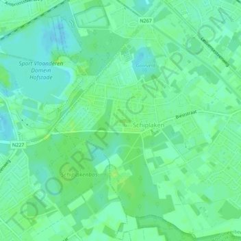 Carte topographique Zevenbunder, altitude, relief