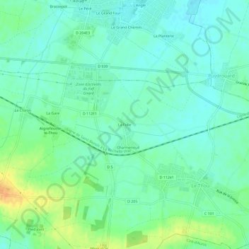Carte topographique La Folie, altitude, relief