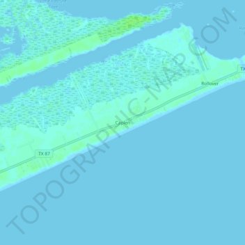 Carte topographique Caplen, altitude, relief