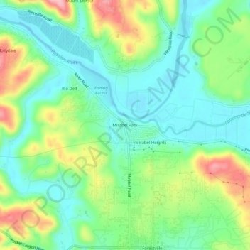 Carte topographique Mirabel Park, altitude, relief