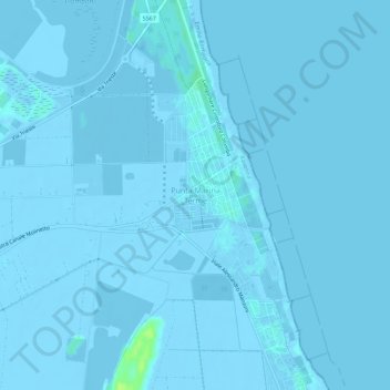 Carte topographique Punta Marina Terme, altitude, relief