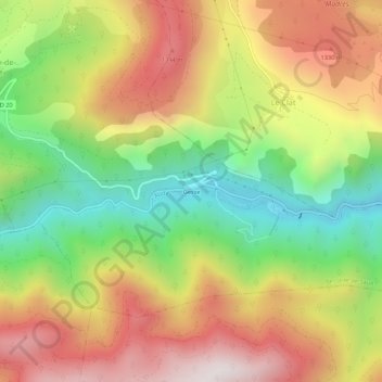 Carte topographique Gesse, altitude, relief