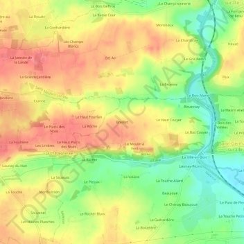 Carte topographique Breillet, altitude, relief