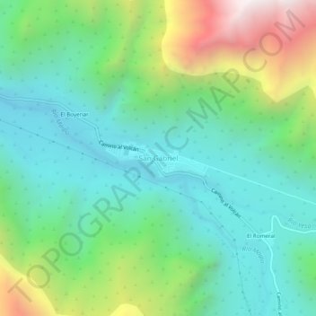 Carte topographique San Gabriel, altitude, relief