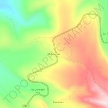 Carte topographique Malesayata, altitude, relief