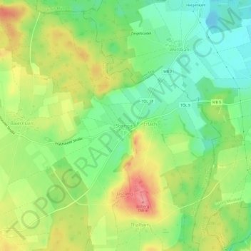 Carte topographique Steingau, altitude, relief
