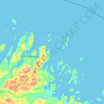 Carte topographique Foxy Islands, altitude, relief