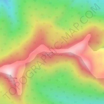 Carte topographique The Amphitheatre, altitude, relief