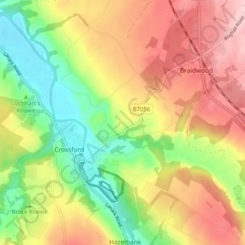 Carte topographique Gladdenhill, altitude, relief