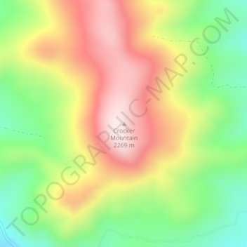 Carte topographique Crocker Mountain, altitude, relief