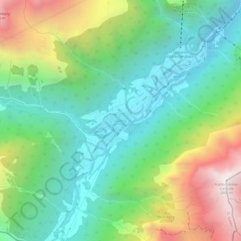 Carte topographique Vättis, altitude, relief