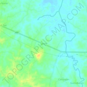 Carte topographique Soom, altitude, relief