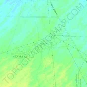 Carte topographique Mbayène, altitude, relief