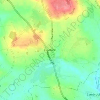 Carte topographique Hinstock, altitude, relief