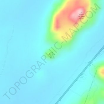 Carte topographique Serra da Santa, altitude, relief