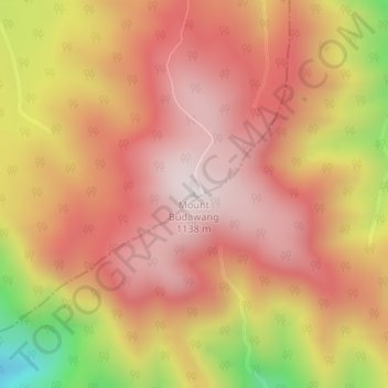 Carte topographique Mount Budawang, altitude, relief