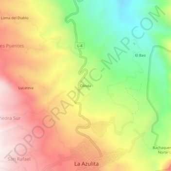 Carte topographique Olinda, altitude, relief