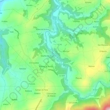 Carte topographique Gorolfe, altitude, relief