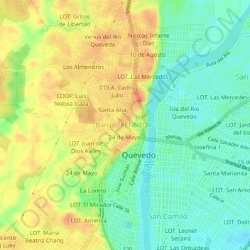 Carte topographique Barrio "KENNEDY", altitude, relief