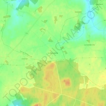 Carte topographique La Boutallerie, altitude, relief