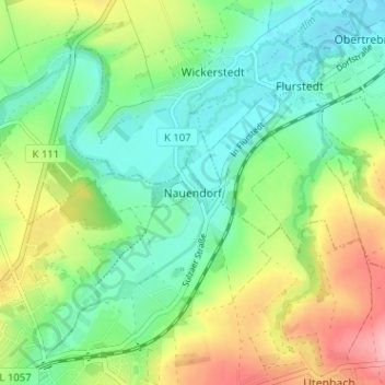 Carte topographique Nauendorf, altitude, relief