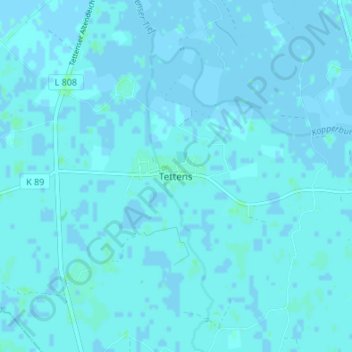 Carte topographique Tettens, altitude, relief