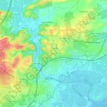 Carte topographique Marlin, altitude, relief