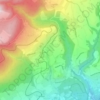 Carte topographique Le Muids, altitude, relief