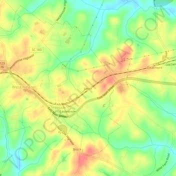 Carte topographique Jason, altitude, relief