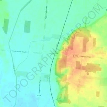 Carte topographique Lippincott, altitude, relief