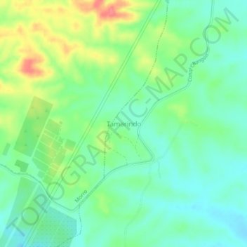 Carte topographique Tamarindo, altitude, relief