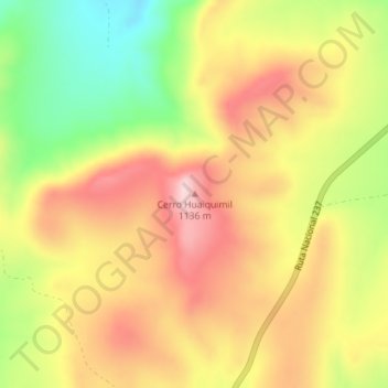 Carte topographique Cerro Huaiquimil, altitude, relief