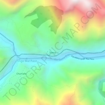 Carte topographique Trama, altitude, relief