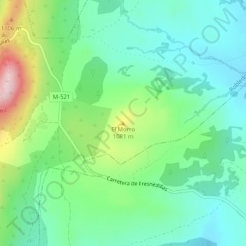 Carte topographique El Morro, altitude, relief