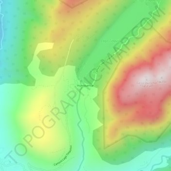 Carte topographique Huerquehue, altitude, relief