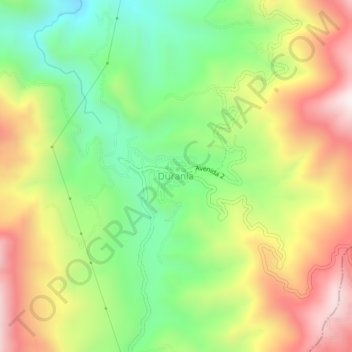 Carte topographique Durania, altitude, relief