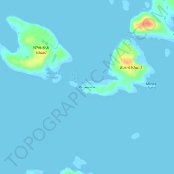 Carte topographique Crowsnest, altitude, relief