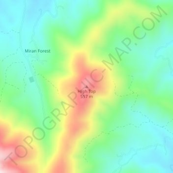 Carte topographique High Top, altitude, relief